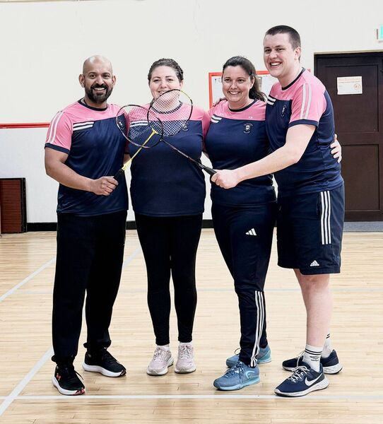 Castlerea Badminton Club won the Midlands League grade 7 and grade 4 recently. Pictured are the grade 4 winning team of Mathew Augustine, Linda Rogan, Katherine Bailey, and Kiaran Stephens. 