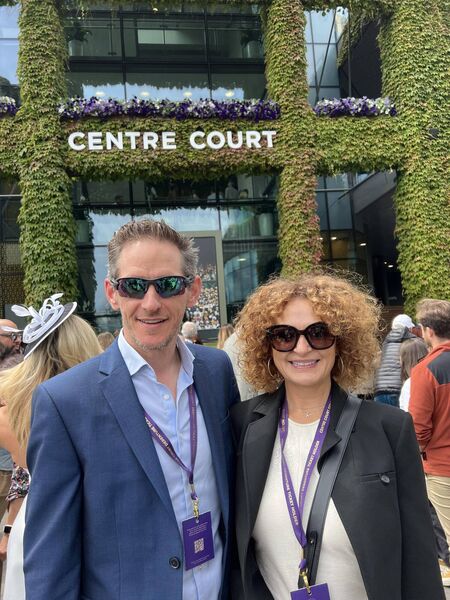 David Ward pictured with his wife Katheryn at Wimbledon.
