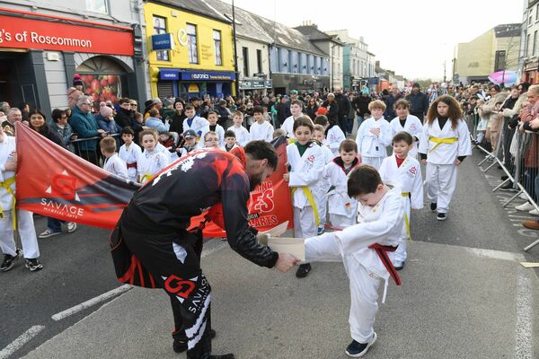 Martial arts in action at the Roscommon Town Easter Parade. Pic: Gerard O'Loughlin