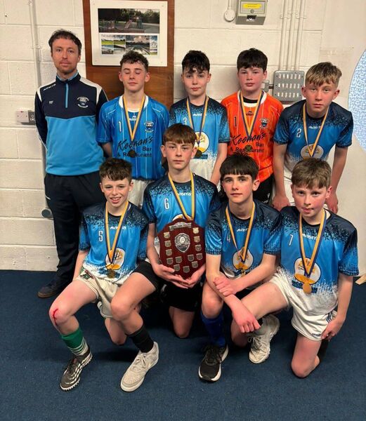 The Tarmonbarry/Scramogue U-15 boys’ Futsal team, and their manager Richie Farrell, that were crowned Community Games champions in Castlerea.