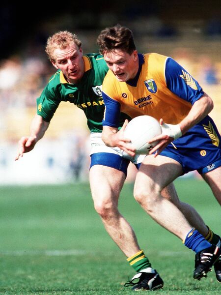 Derek Duggan in action against Meath’s Martin O’Connell during the 1991 All-Ireland senior football semi-final in Croke Park. Picture: INPHO 