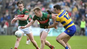 <p>Ryan O'Donoghue and Ciaran Lennon will each be battling to help their side emerge victorious when Mayo and Roscommon meet on April 26th. Picture: INPHO/Andrew Paton</p>