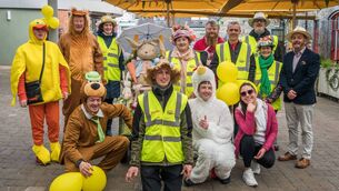 <p>Carrick-on-Shannon Tidy Towns committee hosted an Easter Bonnet Céilí in the Market Yard Centre last week. Picture shows volunteers and their Easter Bunny. Pic: Gerry Faughnan </p>