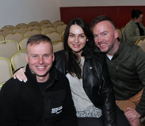 Bernie, Aine and Dean Flanagan at the production of ‘Big Splash Small Fish’ staged by the Cloonbonniffe Drama Group at the Trinity Arts Centre, Castlerea. Pic: Liam Reynolds