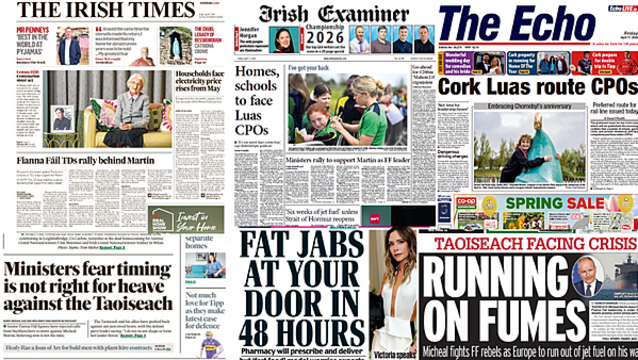 What the papers say: Friday's front pages