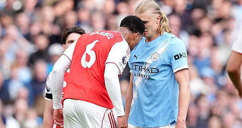 Erling Haaland feels Gabriel should have seen red for head move in heated clash