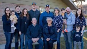 <p>Mike Rattigan with his family. Mike, who passed away in 2024, had planned to make the trip to Ireland. His daughter Michelle Rattigan Webb is the trip leader to Kiltoom in his memory.</p>