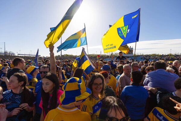 Roscommon supporters turn MacHale Park into a sea of Primrose and Blue after their side's ten-point victory against Mayo. Picture: INPHO/Tom O’Hanlon