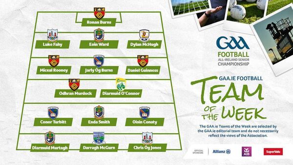 Eoin Ward, Enda Smith and Diarmuid Murtagh have all been included on the GAA.ie Team of the Week following Roscommon's victory over Mayo. Picture: GAA.ie. Eoin Ward, Enda Smith and Diarmuid Murtagh have all been included on the GAA.ie Team of the Week following Roscommon's victory over Mayo. Picture: GAA.ie.