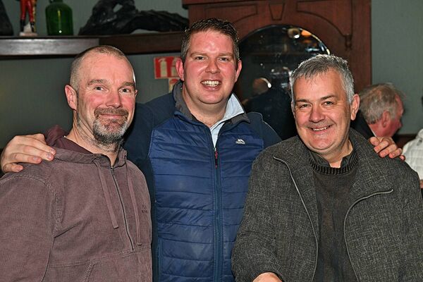 Alan Garvey, Seán Óg Higgins and Gary Cunnane, pictured at the launch of Ballintubber Development's draw in Garvey’s, Ballintubber. Pic: Gerard O’Loughlin 