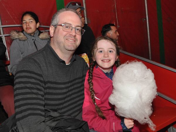 Paddy and Emily Lavin pictured enjoying the circus in Castlerea. Pic: Liam Reynolds