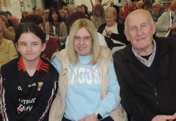 Pictured recently at the staging of ‘Separate Beds’ in Lisacul were Maddie, Edith and Tom Forkin, Creevy, Lisacul. Pic: James Hunt