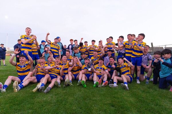 The Roscommon U-20 football panel with the JJ Fahey Cup after being confirmed as 2026 Connacht champions. Picture: INPHO/Tom O’Hanlon