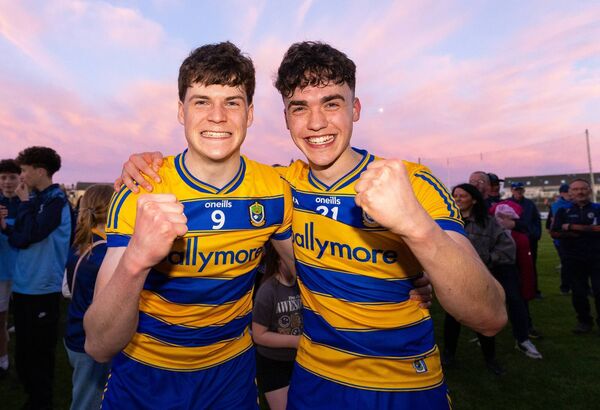 Cathal Enright and Stephen Tighe toast Roscommon's second Connacht U-20 football championship triumph in three years. Picture: INPHO/Tom O’Hanlon