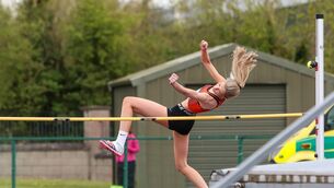 <p>Emily Clyne, Reeside at the Longford Roscommon Westmeath track and field events in TUS. Photo Paul Molloy. </p>