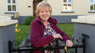 <p>Bernie Phelan pictured outside her home in Cortober where the slippery escapee was found. Pic: Gerry Faughnan</p>