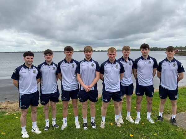 Four Roads players Daniel Bolger, Oisín Hynes, Oisín Finneran, Adam Kenny, Conor Morris, David Mannion, Eoghan Mulry and Seán McDonnell will be aiming to help Roscommon overcome Derry in Saturday's All-Ireland U-20 B hurling final at Kingspan Breffni. Missing from picture is Jamie Kelly.