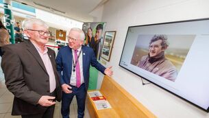 <p>Fr Shay Cleary in conversation with Professor Vincent Cunnane, President of TUS.</p>
