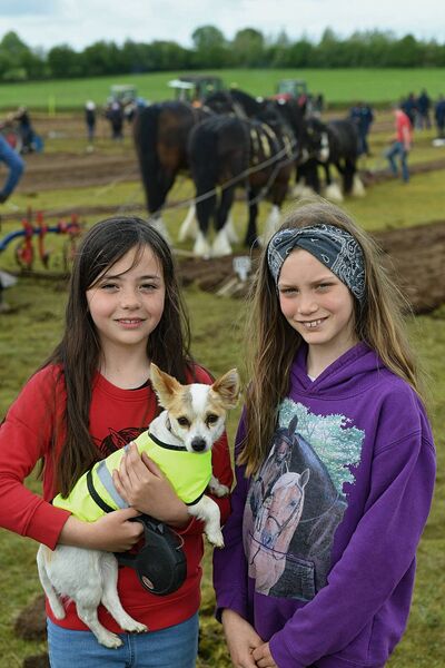 Cousins Alison and Lucia Morrissey, Ahascragh pictured with a dog named Don, at the County Roscommon Ploughing Championships in Fuerty last weekend. Pic: Gerard O’Loughlin Cousins Alison and Lucia Morrissey, Ahascragh pictured with a dog named Don, at the County Roscommon Ploughing Championships in Fuerty last weekend. Pic: Gerard O’Loughlin