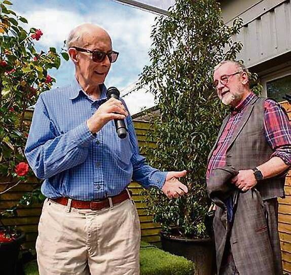 Founder of Ardcarne Garden Centre Ronan O'Conghaile addressing the gathering at the Ardcarne Garden Centre celebrations. Pic: David Knight