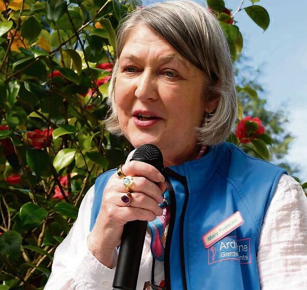 Mary Frances Dwyer addressing the gathering at the Ardcarne Garden Centre 40th anniversary celebrations last weekend. Pic: David Knight 