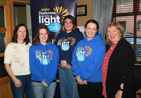 Pictured at Darkness Into Light County Launch at the Percy French Hotel, were, from left: Laura Dempsey, Sharon Kelly, Martina McGrath and Jacqui McCormack (all Roscommon), with Pieta fundraising manager Sinéad Ronan-Wells (centre). Pic: Gerard O’Loughlin Pictured at Darkness Into Light County Launch at the Percy French Hotel, were, from left: Laura Dempsey, Sharon Kelly, Martina McGrath and Jacqui McCormack (all Roscommon), with Pieta fundraising manager Sinéad Ronan-Wells (centre). Pic: Gerard O’Loughlin