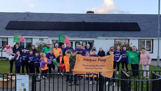 <p>Curraghboy NS in South Roscommon is proud to fly its Amber Flag promoting positive mental health.</p>