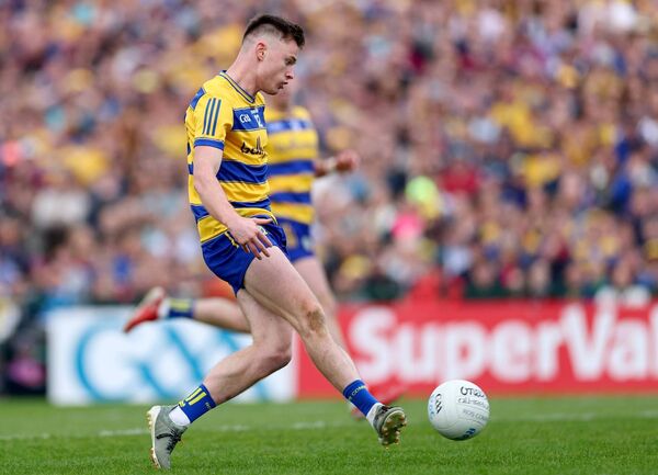 Darragh Heneghan scores Roscommon's third goal during Sunday's two-point victory against Galway at King and Moffatt Dr. Hyde Park. Picture: INPHO/James Crombie 