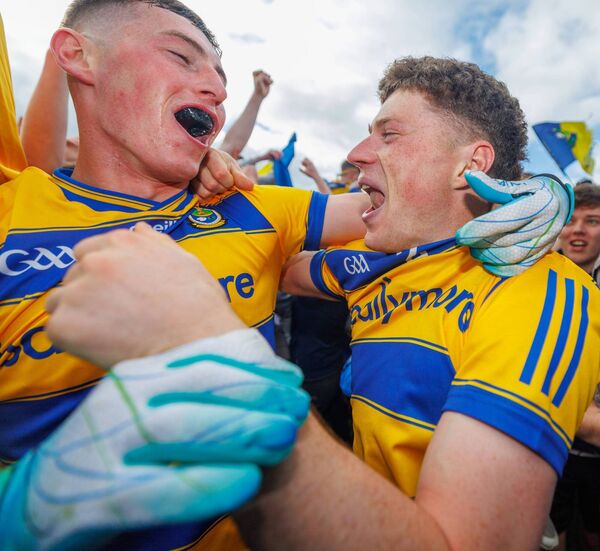 Caelim Keogh and Patrick Gavin celebrate Roscommon's famous win against Galway in the Hyde on Sunday afternoon. Picture: INPHO/James Crombie Caelim Keogh and Patrick Gavin celebrate Roscommon's famous win against Galway in the Hyde on Sunday afternoon. Picture: INPHO/James Crombie