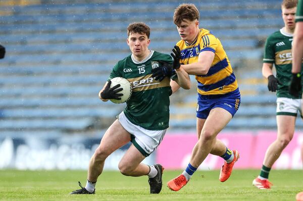 Kerry's forward Paddy Lane tries to get away from the challenge of Roscommon defender, Diarmuid O'Higgins, during Wednesday evening's All-Ireland U-20 football semi-final at FBD Semple Stadium. Picture: INPHO/Dan Clohessy Kerry's forward Paddy Lane tries to get away from the challenge of Roscommon defender, Diarmuid O'Higgins, during Wednesday evening's All-Ireland U-20 football semi-final at FBD Semple Stadium. Picture: INPHO/Dan Clohessy