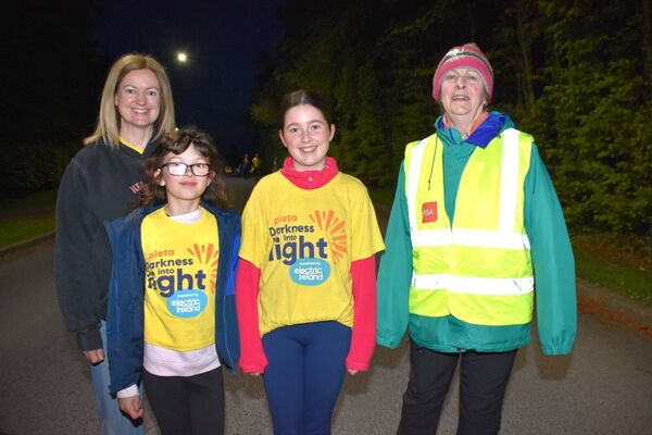 Members of the Scahill family taking part in the Darkness Into Light Walk in Castlerea last weekend. Pic: Courtesy Yvonne Hanbury