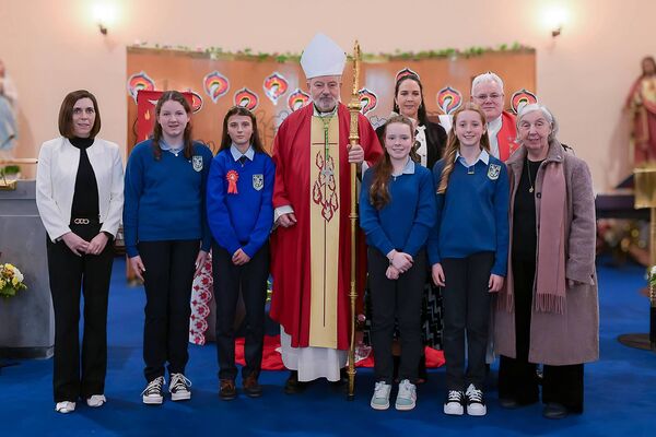 Young people from Tibohine NS who recently received the sacrament of Confirmation. Pictured here with Bishop Kevin Doran, local clergy and teachers. Pic: Breda Durr Young people from Tibohine NS who recently received the sacrament of Confirmation. Pictured here with Bishop Kevin Doran, local clergy and teachers. Pic: Breda Durr