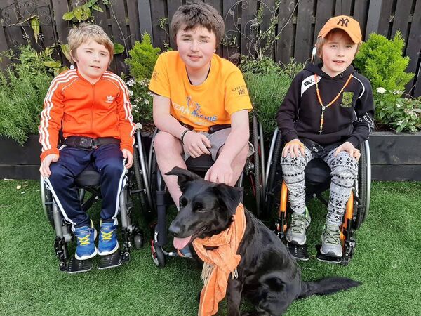 George and Isaac with their late brother Archie who sadly passed away from Duchenne Muscular Dystrophy.