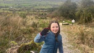 <p>Eight-year-old Marilou from Galway preparing to climb Croagh Patrick.</p>
