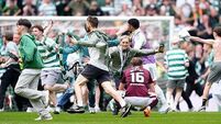 Celtic crush Hearts’ dreams as late win clinches fifth straight title