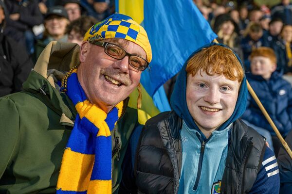 Paddy Joe Burke and Jayden Concannon supporting the Roscommon U-20 team in their All-Ireland U-20 football semi-final against Kerry at FBD Semple Stadium, Thurles. Pic: Breda Durr