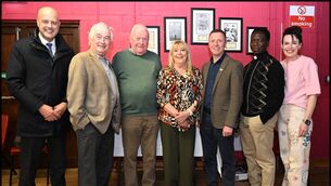 <p>Deputy Martin Daly TD, Fr. Louis Lohan, Tom Nestor, Geraldine Kelly, William Nestor - AsIAm speaker, Fr. Douglas Zaggi PP, and Maria Kelly pictured at a well-attended public meeting in Ballygar where plans for an autism-friendly town were discussed. Pic: Courtesy Peter Daly</p>