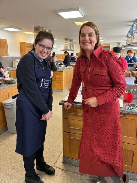 Sinead Nicholson, St Michael’s Special School, Castlerea was a finalist at the Healthy Home Chef Competition at ATU St Angela’s. She is pictured here with Castlerea native Elaine Mooney, director of the National Centre of Excellence for Home Economics at ATU St.Angela's. 