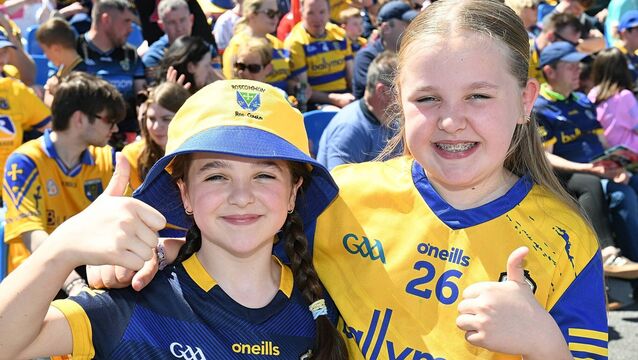 <p>Anna and Ellen Neenan, Cloonfad, supporting the Roscommon senior footballers against Tyrone on Sunday last. Picture: Gerard O'Loughlin</p>