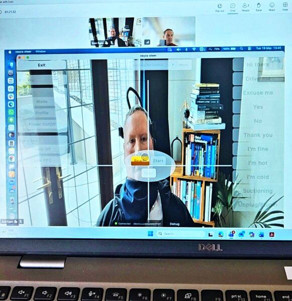 During his online interview with the Herald, Eoin shared his screen to demonstrate how the bespoke software for his thought-controlled wheelchair works.