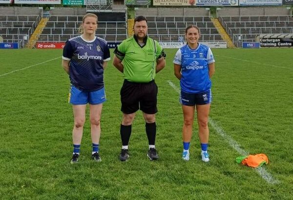 Roscommon captain, Helena Cummins, with her Cavan counterpart, Shauna Lynch, and referee David Hurson before Sunday's game at Kingspan Breffni. Picture: Roscommon LGFA Roscommon captain, Helena Cummins, with her Cavan counterpart, Shauna Lynch, and referee David Hurson before Sunday's game at Kingspan Breffni. Picture: Roscommon LGFA