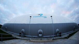 <p>The original Connacht GAA Dome was destroyed by Strom Éowyn. Picture: INPHO/Tom Maher</p>