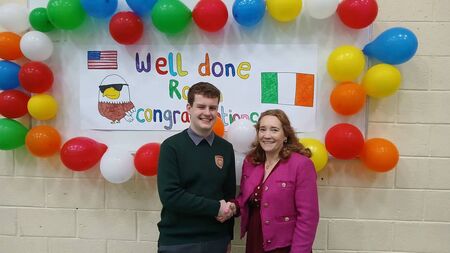 Ronan honoured with major award at international event for his innovative medicine dispenser project