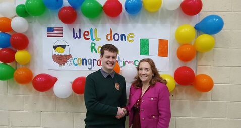 Ronan honoured with major award at international event for his innovative medicine dispenser project