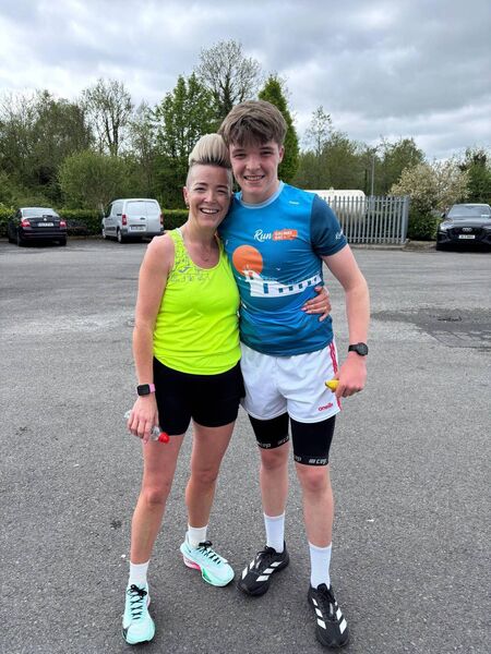 Oisin and JulieAnne Finan, first male and female finishers in the 10K Roscommon Family Fun Run/Walk, held on Monday, May 4th last in aid of the Irish Cancer Society. Oisin and JulieAnne Finan, first male and female finishers in the 10K Roscommon Family Fun Run/Walk, held on Monday, May 4th last in aid of the Irish Cancer Society.