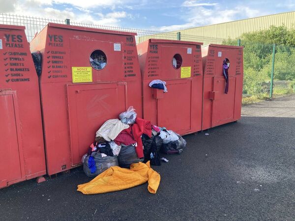 Concerns have been raised about the dumping at local clothes banks and charity shops.