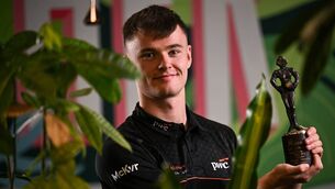 <p>Roscommon forward, Darragh Heneghan, with his PwC GAA/GPA Player of the Month award for May at the PwC offices in Dublin. Picture: David Fitzgerald/Sportsfile</p>