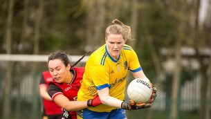 <p>Roscommon captain and goalkeeper, Helena Cummins, in action against Down when the sides met in their Division Three League encounter in Belfast earlier this year. Picture: Michelle Hughes Walsh</p> <p>Roscommon captain and goalkeeper, Helena Cummins, in action against Down when the sides met in their Division Three League encounter in Belfast earlier this year. Picture: Michelle Hughes Walsh</p>