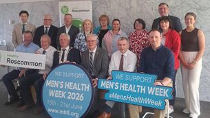<p>Supporting Men’s Health Week in County Roscommon were back row: Chris Flynn, director of services, Roscommon County Council, Cllr Larry Brennan, Cllr Micháel Frain, Aisling Dunne, Roscommon Healthy Ireland co-ordinator, Cllr Valerie Byrne, Flo Frazer, Boyle FRC, Cllr Valerie Duffy, Cllr John Keogh, Caroline Dermody, Croí and Cllr Emer Kelly. Front row: Cllr Paschal Fitzmaurice, Cllr Michael Holland; Cathaoirleach Cllr Liam Callaghan, chief executive Roscommon County Council, Shane Tiernan, Cllr Tom Crosby and Ian Conboy, HSE Health Promotion and Improvement. </p> <p>Supporting Men’s Health Week in County Roscommon were back row: Chris Flynn, director of services, Roscommon County Council, Cllr Larry Brennan, Cllr Micháel Frain, Aisling Dunne, Roscommon Healthy Ireland co-ordinator, Cllr Valerie Byrne, Flo Frazer, Boyle FRC, Cllr Valerie Duffy, Cllr John Keogh, Caroline Dermody, Croí and Cllr Emer Kelly. Front row: Cllr Paschal Fitzmaurice, Cllr Michael Holland; Cathaoirleach Cllr Liam Callaghan, chief executive Roscommon County Council, Shane Tiernan, Cllr Tom Crosby and Ian Conboy, HSE Health Promotion and Improvement. </p>