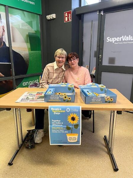 Local volunteers Christina and Regina collecting for Sunflower Day at Duffys Supervalu. Local volunteers Christina and Regina collecting for Sunflower Day at Duffys Supervalu.